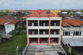 Disewakan Ruko Baru Berlantai 3 & Parkir Luas Sisi Jalan Utama Area Gatot Barat