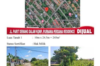 DiJual Tanah Jln. Parit Demang Komp Purnama Perdana Residence, Strategis, Siap