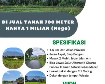 Sell Tanah: LAHAN 700m DIPUNCAK