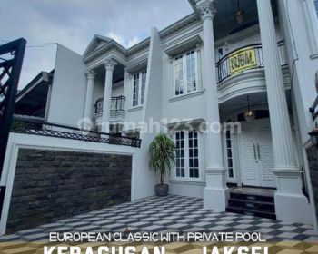 Rumah Brand New European Classic Nan Mewah Ada Kolam Renang Di Kebagusan Pasar