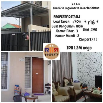 Sale Rumah Gandaria Jakarta Selatan