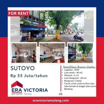 Ruang Usaha Lokasi Strategis di Letjen Sutoyo Disewakan