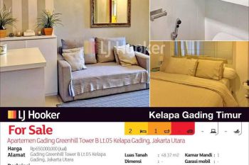 Apartemen Gading Greenhill Tower B Lt.05 Kelapa Gading, Jakarta Utara