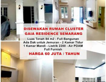 Disewakan Rumah Full Furnish Gaia Residence Semarang
