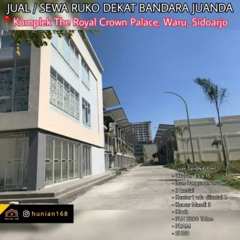JUAL SEWA Ruko The Royal Amega Crown Palace Waru Merr Tropodo Juanda
