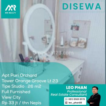 Apartement Puri Orchard Tower Orange Groove Wing B Lt 23, Studio, Full Furnished