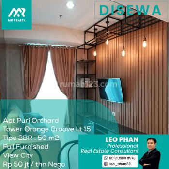 Apartement Puri Orchard Tower Orange Groove Wing B Lt 15, 2br, Full Furnished