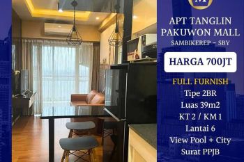 Apartemen Tanglin Pakuwon Mall Full Furnish 2 Bedroom Kamar View Pool City Siap