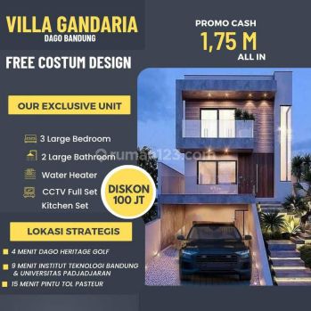 Villa 3 Lantai Di Dago kota Bandung SHM