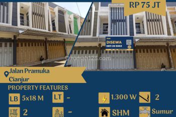 Disewakan Ruko 2 Lantai di Jalan Pramuka, Cianjur