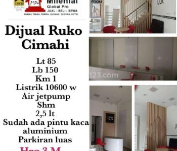 Dijual ruko 2,5 lantai SHM di Cimahi