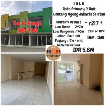 Sale Ruko Primary Lenteng Agung Jakarta Selatan