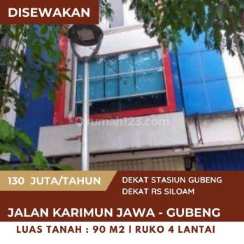 Disewakan Ruko 4 Lantai Pusat Kota Jalan Karimun Jawa Gubeng