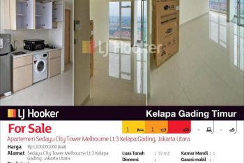 Apartemen Sedayu City Tower Melbourne Lt.3 Kelapa Gading, Jakarta Utara
