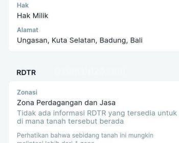 Tanah 460 m² di Jl raya bali cliff ungasan badung bali