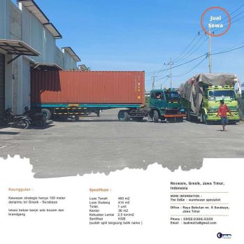 gudang murah siap pakai 500 meter dari tol Cerme Gresik