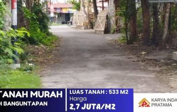Tanah murah,SHM Lokasi Strategis 50 MEter Jalan Pleret,