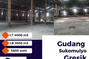 Disewakan Gudang Sukomulyo Manyar Dekat Gerbang Tol & Pelabuhan Gresik – The