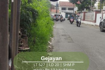 Tanah SHM Lokasi Favorit Daerah Gejayan Dekat Ke UGM Dan UNY