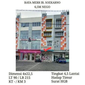 Ruko Raya Merr Ir Soekarno Strategis Kawasan Ramai Dkt Galaxy Bumi Permai Timur