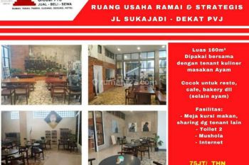 Disewakan Ruang Usaha Ramai & Strategis Jl. Sukajadi Dekat PVJ Bandung