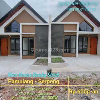 Rumah Baru Cluster Ready Unit di Perbatasan Pamulang serpong, Tangsel. 600juta