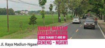DIJUAL Tanah Propektif LD 99 mtr, Jln Raya Propinsi, Geneng-NGAWI