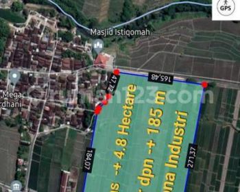 Dijual Lahan Zona Industri 4,8 Ha Lokasi Mendak Delanggu, Klaten.