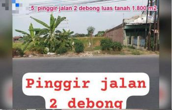 100 % happy Di jual tanah istimewah pinggir jalan , jalan 2 debong Luas 1800 m2