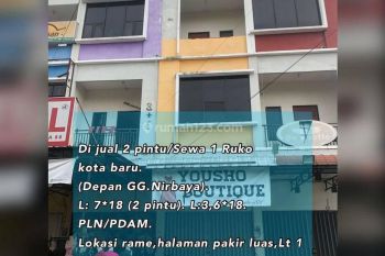 DISEWAKAN RUKO TEPI JALAN KOTA BARU JLN. M YAMIN
