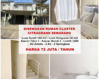 Disewakan Rumah Cluster Citragrand Tembalang Semarang