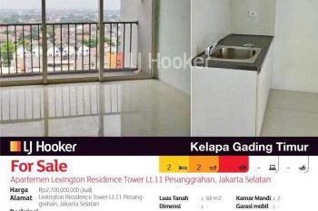 Apartemen Lexington Residence Tower Lt.11 Pesanggrahan, Jakarta Selatan