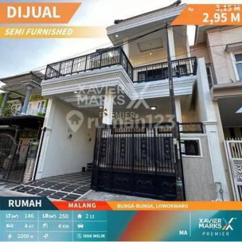 Rumah di Area Bunga-bunga, Lowokwaru, Malang Selangkah dari Suhat