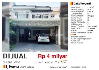 Rumah rapi siap huni semi furnished  di lokasi asri di alam sutera. Davs