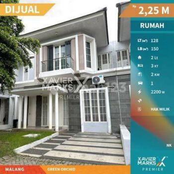 RUMAH CANTIK TERAWAT GREEN ORCHID SELANGKAH DARI SUHAT MALANG