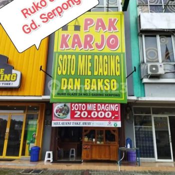 RUKO MURAH... HADAP JALAN RAYA DI GADING SERPONG. KOMPLEK GLAZE 2.