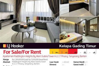 Apartemen Paddington Heights By Alam Sutera Tower A Lt.17 Pinang, Tangerang,