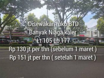 Ruko disewakan murah di kota baru parahyangan