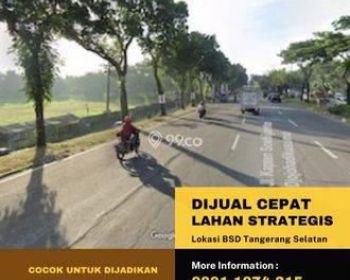 Dijual tanah komersil di serpong lokasi sangat strategis pinggir jalan raya