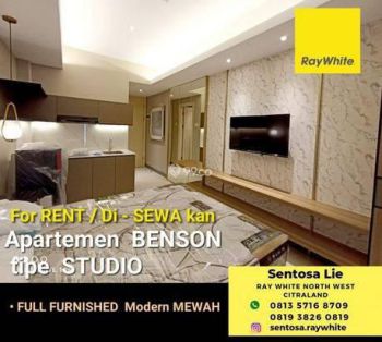 Disewakan Apartemen Benson Tipe Studio FULL FURNISHED Modern Mewah akses Pakuwon