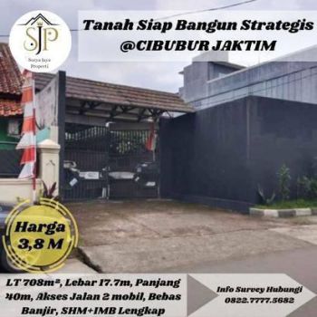 Tanah Dijual Siap Bangun Lokasi Strategis di Cibubur Jakarta Timur