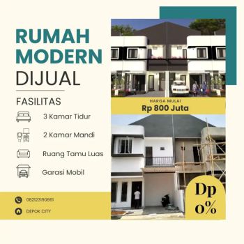Rumah 2 lantai minimalis siap huni