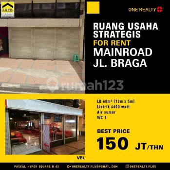 Disewakan Ruang Usaha di Braga Mainroad