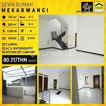 80 Jt Nego Disewakan Rumah Cantik 2 Lantai di Kompleks Mekarwangi