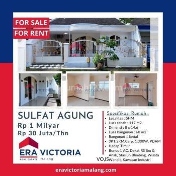 Rumah Strategis & Bagus bisa untuk Kantor di Sulfat Agung