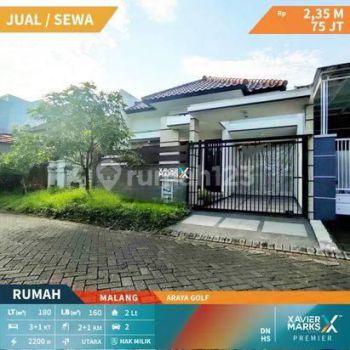 Rumah Modern Minimalis Siap Huni di Araya Golf Perumahan Elite Araya Malang