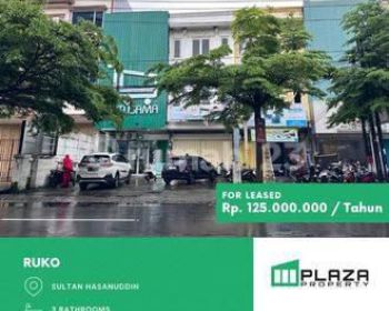 Disewakan Ruko 3lantai di Jl. Sultan Hasanuddin , Makassar (al), Losari