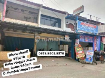 Harga Spesial Awal Tahun Ruko Pinggir Jalan Rame 24 Jam di Pondok Ungu