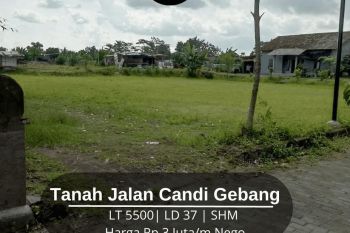 Premium Tanah Luas Di Jalan Candi Gebang Harga 3 Jutaan Nego Aja