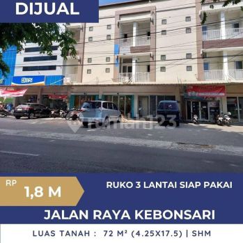 Jual Ruko 3 Lantai Siap Pakai Raya Kebonsari Surabaya Selatan